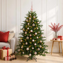 vidaXL Műkarácsonyfa gömbbel 120 cm 150 LED Meleg fehér PVC és fém