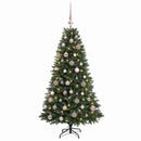 vidaXL Műfenyő gömbökkel 120 cm 150 LED Meleg fehér PVC és fém Zöld