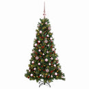 vidaXL Műkarácsonyfa gömbbel 150 cm 150 LED Meleg fehér PVC és fém