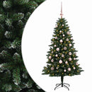 vidaXL Műfenyő gömbökkel 150 cm 150 LED Meleg fehér PVC és fém