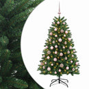 vidaXL Műkarácsonyfa középzöld gömbökkel 150 cm 150 LED Meleg fehér