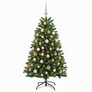 vidaXL Műkarácsonyfa középzöld gömbökkel 150 cm 150 LED Meleg fehér