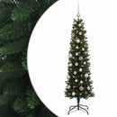 vidaXL Karcsú műkarácsonyfa gömbökkel 150 cm 150 LED Meleg fehér