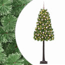 vidaXL Mű zsanéros karácsonyfa gömbökkel 150 cm 150 LED Meleg fehér