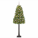 vidaXL Mű zsanéros karácsonyfa gömbökkel 150 cm 150 LED Meleg fehér