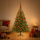vidaXL Műkarácsonyfa gömbbel 150 cm 150 LED Meleg fehér PVC és fém