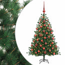 vidaXL Műkarácsonyfa gömbbel 150 cm 150 LED Meleg fehér PVC és fém
