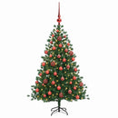 vidaXL Műkarácsonyfa gömbbel 150 cm 150 LED Meleg fehér PVC és fém