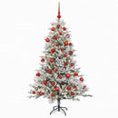 vidaXL Műkarácsonyfa gömbbel 150 cm 150 LED Meleg fehér PVC és fém