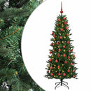 vidaXL Műkarácsonyfa gömbbel 150 cm 150 LED Meleg fehér PVC és PE Zöld
