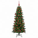 vidaXL Műkarácsonyfa gömbbel 150 cm 150 LED Meleg fehér PVC és PE Zöld
