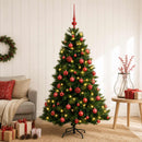 vidaXL Műkarácsonyfa gömbbel 150 cm 150 LED Meleg fehér PVC és fém