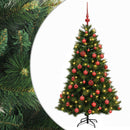 vidaXL Műkarácsonyfa gömbbel 150 cm 150 LED Meleg fehér PVC és fém