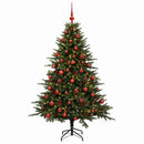 vidaXL Műkarácsonyfa gömbbel 150 cm 150 LED Meleg fehér PVC és fém