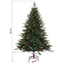 vidaXL Műkarácsonyfa gömbbel 150 cm 150 LED Meleg fehér PVC és fém