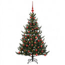 vidaXL Műkarácsonyfa gömbbel 150 cm 150 LED Meleg fehér PVC és fém