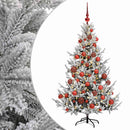 vidaXL Műkarácsonyfa gömbbel 120 cm 150 LED Meleg fehér PVC és fém