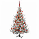 vidaXL Műkarácsonyfa gömbbel 120 cm 150 LED Meleg fehér PVC és fém