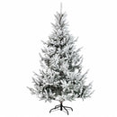 vidaXL Műkarácsonyfa gömbbel 150 cm 150 LED Meleg fehér PVC és fém