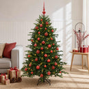 vidaXL Műkarácsonyfa gömbbel 150 cm 150 LED Meleg fehér PVC és fém