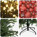 vidaXL Műkarácsonyfa gömbbel 150 cm 150 LED Meleg fehér PVC és fém