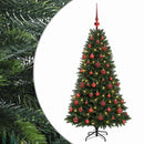 vidaXL Műfenyő gömbökkel 120 cm 150 LED Meleg fehér PVC és fém Zöld