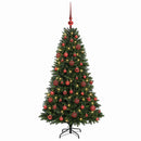 vidaXL Műfenyő gömbökkel 120 cm 150 LED Meleg fehér PVC és fém Zöld