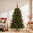 vidaXL Műkarácsonyfa gömbbel 150 cm 150 LED Meleg fehér PVC és fém