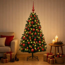 vidaXL Sötétzöld műkarácsonyfa díszgömbökkel 180 cm 300 LED