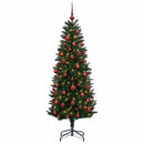 vidaXL Műfenyő gömbökkel 120 cm 150 LED Meleg fehér PE és PVC Green