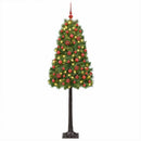 vidaXL Mű zsanéros karácsonyfa gömbökkel 150 cm 150 LED Meleg fehér