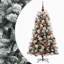 vidaXL Mű zsanéros karácsonyfa gömbökkel 150 cm 150 LED Meleg fehér