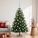 vidaXL Műkarácsonyfa gömbbel 120 cm 150 LED Meleg fehér PVC és Acél