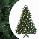 vidaXL Műkarácsonyfa gömbbel 150 cm 150 LED Meleg fehér PVC és fém