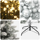 vidaXL Műkarácsonyfa gömbbel 120 cm 150 LED Meleg fehér PVC és fém
