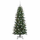 vidaXL Műkarácsonyfa gömbbel 120 cm 150 LED Meleg fehér PVC és PE Zöld