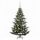 vidaXL Műkarácsonyfa gömbbel 120 cm 150 LED Meleg fehér PE és PVC Zöld