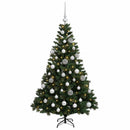 vidaXL Műfenyő gömbökkel 150 cm 150 LED Meleg fehér PVC és fém Zöld