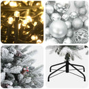 vidaXL Műkarácsonyfa gömbbel 120 cm 150 LED Meleg fehér PVC és fém