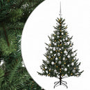vidaXL Műkarácsonyfa gömbbel 150 cm 150 LED Meleg fehér PVC és fém