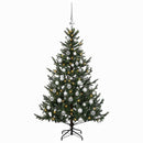 vidaXL Műkarácsonyfa gömbbel 150 cm 150 LED Meleg fehér PVC és fém