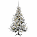 vidaXL Műkarácsonyfa gömbbel 120 cm 150 LED Meleg fehér PVC és fém
