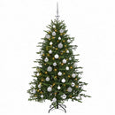 vidaXL Műkarácsonyfa gömbbel 120 cm 150 LED Meleg fehér PVC és fém
