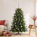vidaXL Műkarácsonyfa gömbbel 150 cm 150 LED Meleg fehér PVC és fém