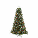 vidaXL Műkarácsonyfa gömbbel 150 cm 150 LED Meleg fehér PVC és fém