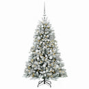 vidaXL Műfenyő gömbökkel 120 cm 150 LED Meleg fehér PVC és fém
