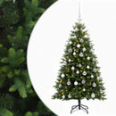 vidaXL Műfenyő gömbökkel 150 cm 150 LED Meleg fehér PVC és fém Zöld
