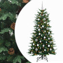 vidaXL Műkarácsonyfa gömbbel 150 cm 150 LED Meleg fehér PE és PVC Zöld