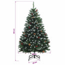 vidaXL Műfenyő gömbökkel, zöld 120 cm 150 LED Meleg fehér PVC és fém