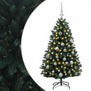 vidaXL Sötétzöld műkarácsonyfa gömbökkel 150 cm 150 LED Meleg fehér